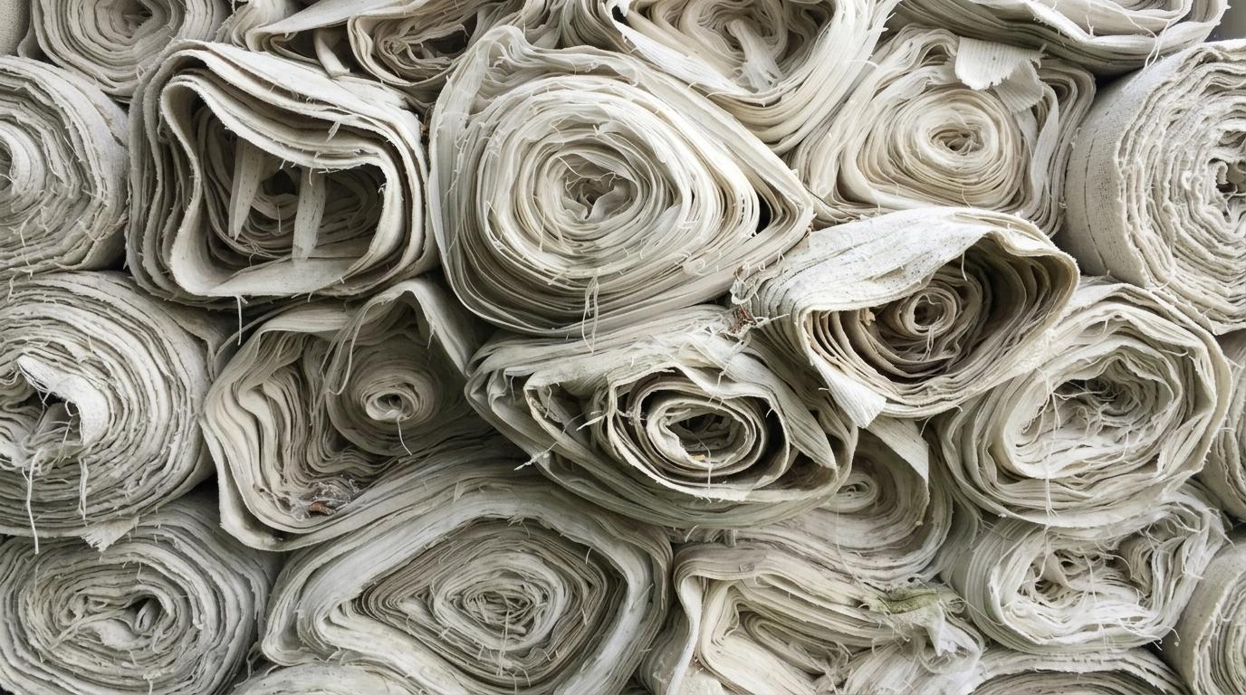 Greige fabric ready for buyers at JA Textile in Gujrat, Pakistan