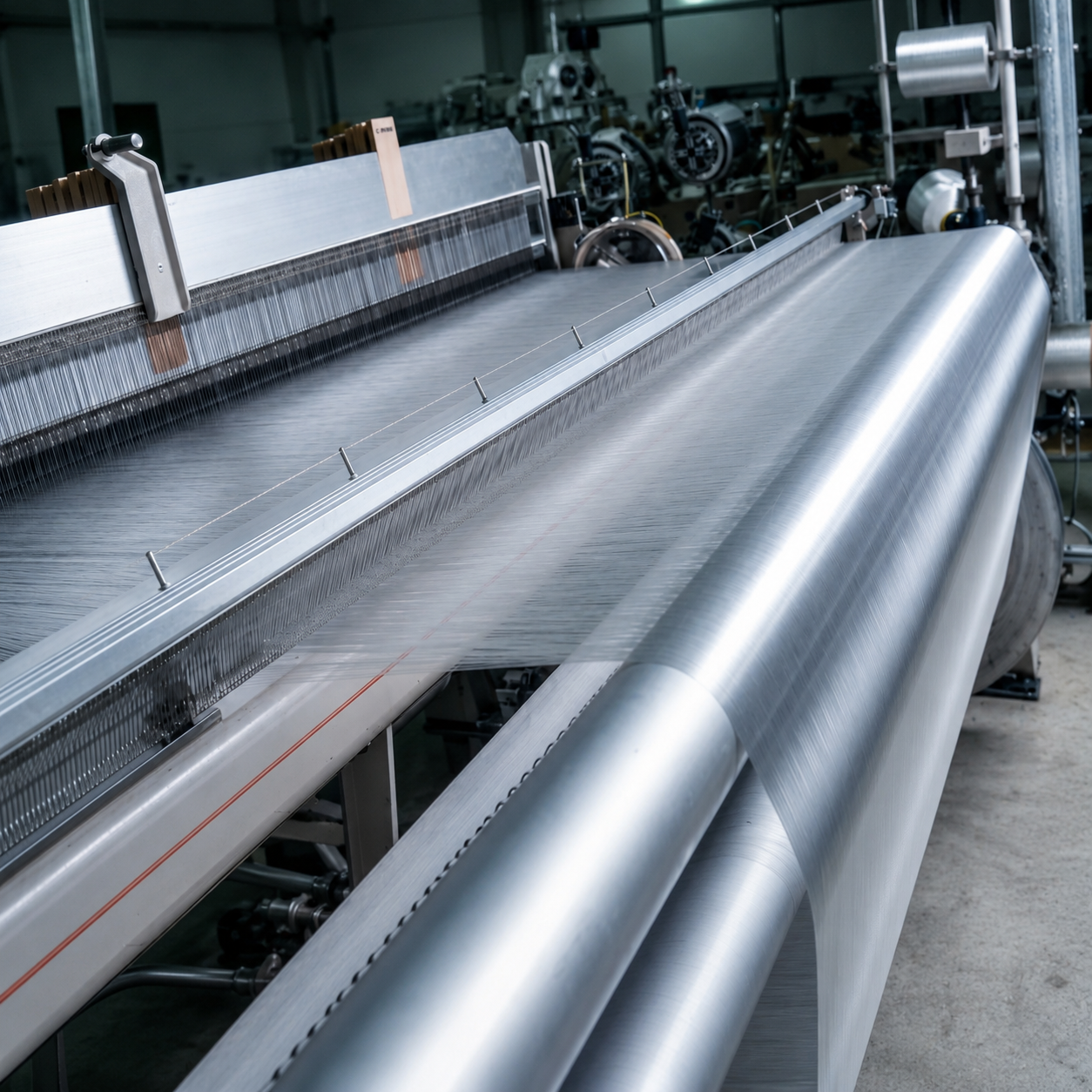 Industrial loom weaving fabric for custom requirements at JA Textile